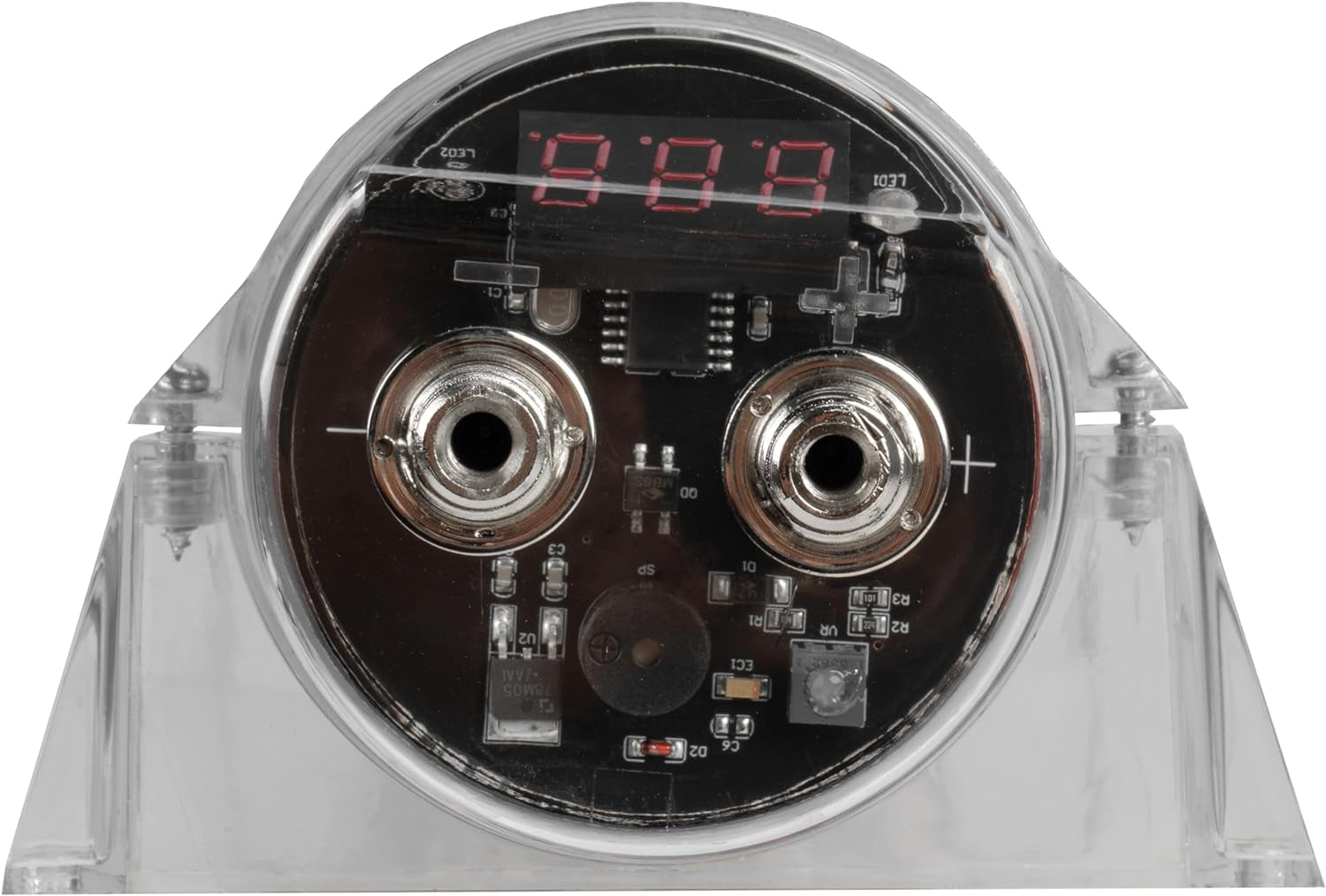 BB1D 1.0 Farad Car Audio Power Capacitor with Red Digital Voltage Display, Audible Warning Indicators, Clear Mounting Brackets, Automatic Shutoff Protection for Systems up to 1000W