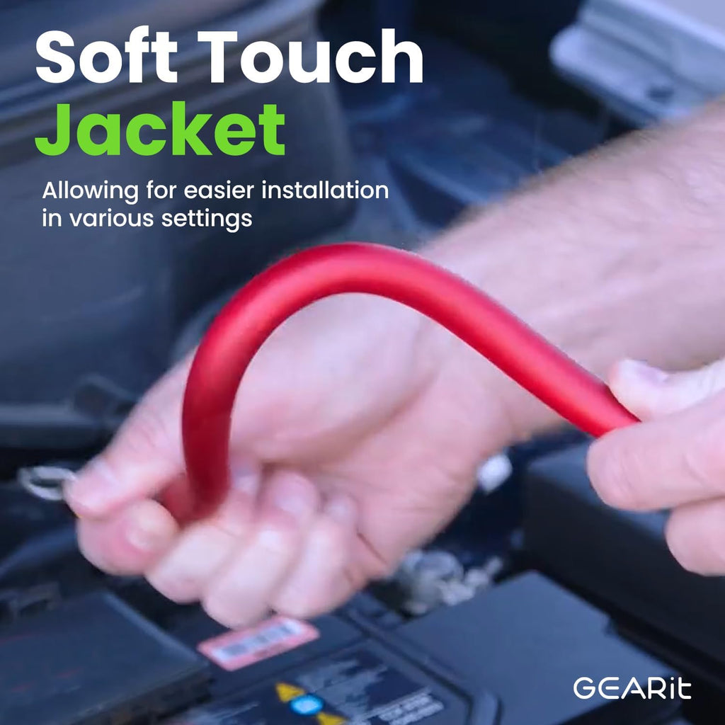 4 Gauge Wire, CCA Electrical Wire Extension Cord for Automotive Power/Ground, Battery Cable, Car Audio, RV, Amp Wiring Kit, (25 Feet Each- Black/Red Translucent)